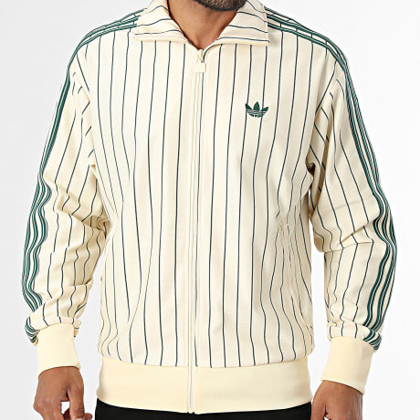 Adidas Originals - Veste Zippée Firebird Pinestripes KT4299 Beige Vert