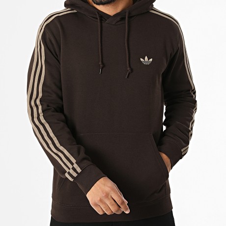 Adidas Originals - Sweat Capuche A Bandes 3 Stripes KE1685 Marron