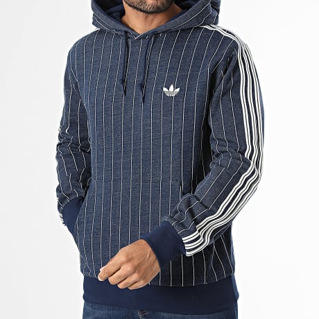 Adidas Originals - Sweat A Capuche Pinstripes KR9704 Bleu Marine