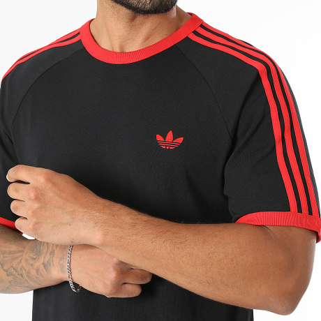 Adidas Originals - Tee Shirt A Bandes 3 Stripes KW0121 Noir Rouge