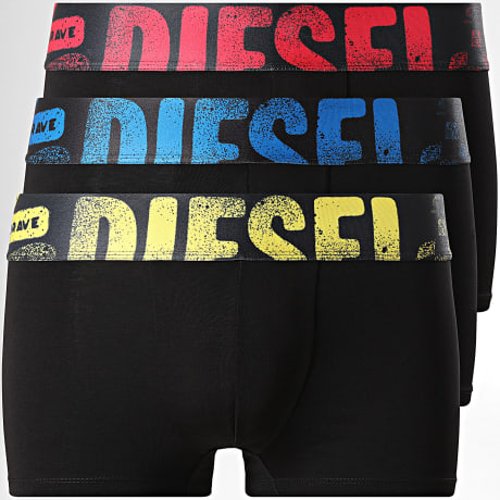 Diesel - Pack de 3 Boxers A15380-0PFBV Negro Amarillo Rojo Azul Real