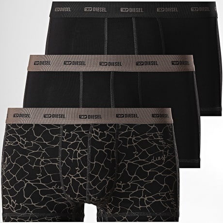 Diesel - Pack de 3 Bóxers A17832-0AMET Negro Marrón