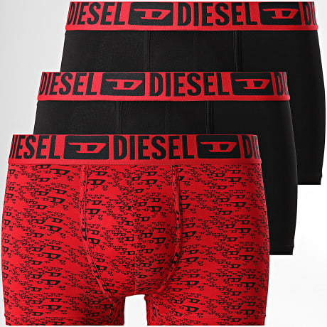 Diesel - Pack de 3 Bóxers A22083-0JMCX Negro Rojo