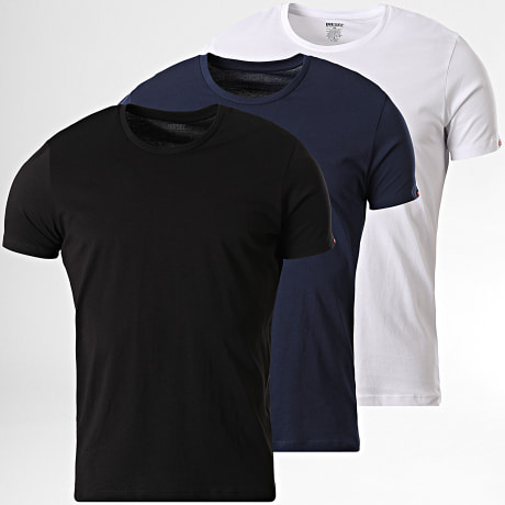 Diesel - Pack de 3 Camisetas A24250-0ALCR Blanco Negro Azul Marino