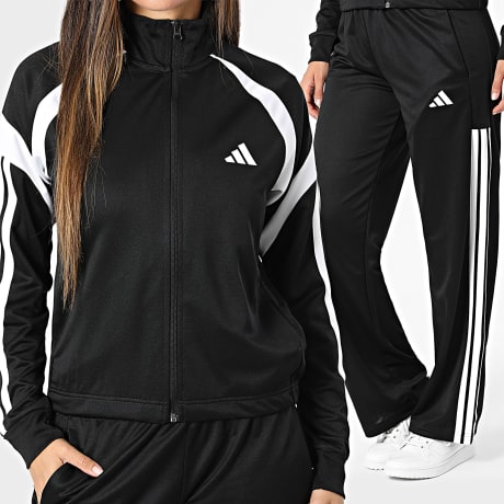Adidas Sportswear - Ensemble De Survetement A Bandes Femme Teamsport KG1933 Noir Blanc