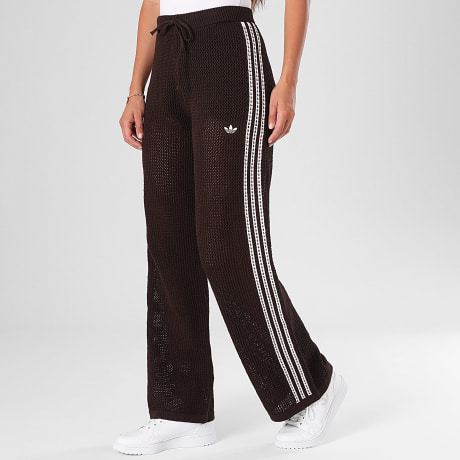 Adidas Originals - Pantalon Jogging Ajouré A Bandes Femme Crochet TP KE0201 Marron