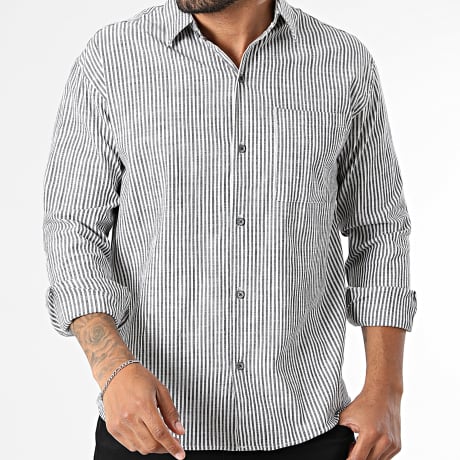 Mackten - Camisa Manga Longa Listrada 377 Preto Branco