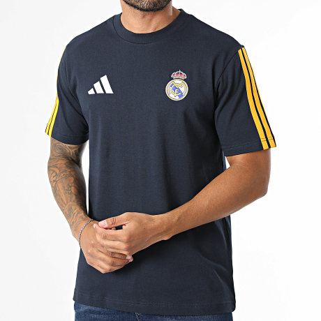 Adidas Sportswear - T-Shirt A Bande Real Madrid DNA KG2944 Blu Navy