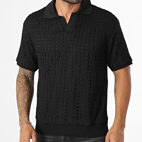 Fusional - Polo Manga Corta Crochet 602 Negro