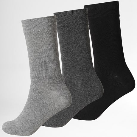 Jack And Jones - Lot De 3 Paires De Chaussettes Rafael Noir Gris Anthracite