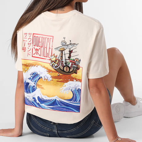 One Piece - Tee Shirt Oversize Femme Kanagawa Beige