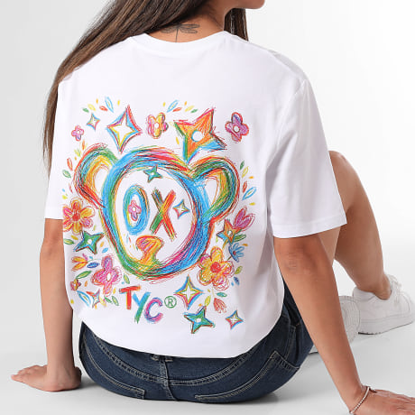 Teddy Yacht Club - T-Shirt Oversize Dames Monogram Flower Wit