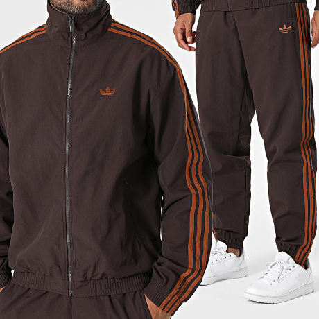 Adidas Originals - Ensemble De Survetement A Bandes Firebird Woven TP KS7492 KS7499 Marron Camel