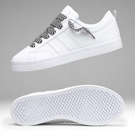 Adidas Sportswear - Baskets VS Pace 2.0 HP6012 White x Superlaced Gros Lacet Blanc Noir