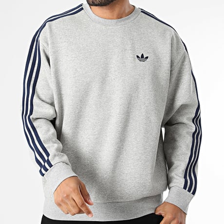 Adidas Originals - Sweat Crewneck A Bandes 3 Stripes KS7517 Gris Chiné