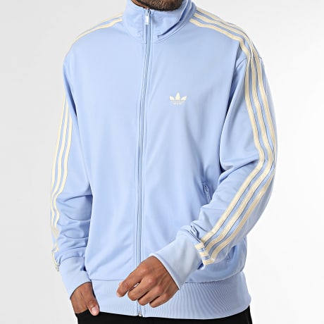 Adidas Originals - Veste Zippée A Bandes Firebird KZ1182 Bleu Clair