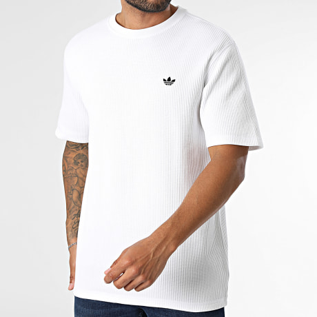 Adidas Originals - Tee Shirt Trefoil Essentials Waffle KT2443 Blanc