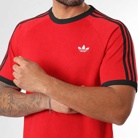 Adidas Originals - Tee Shirt A Bandes 3 Stripes KT5051 Rouge Noir