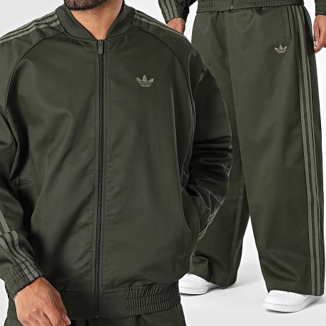 Adidas Originals - Ensemble De Survetement A Bandes Twill KR1370 KR1386 Vert Kaki
