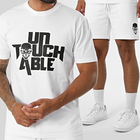 Mac Tyer Untouchable - Ensemble Tee Shirt Et Short Jogging Logo Blanc Noir