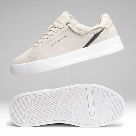 Tommy Hilfiger - Baskets TH Court Premium Suede 5880 Classic Stone