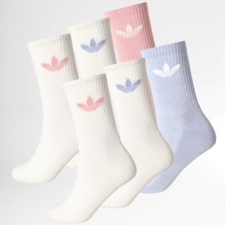 Adidas Originals - Pack de 6 pares de calcetines KZ4010 Beige Rosa Azul Claro