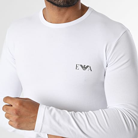 Emporio Armani - Camiseta Mangas Largas Parte Alta EM000383-AF25018 Blanco