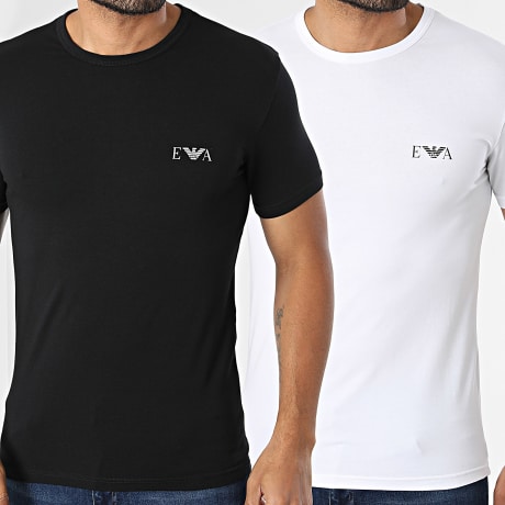 Emporio Armani - Pack de 2 Camisetas Parte Alta EM001849-AF25018 Blanco Negro