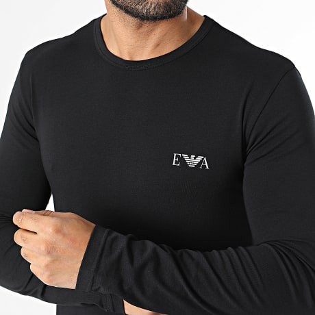 Emporio Armani - Camiseta Mangas Largas Parte Alta EM000383-AF25018 Negro
