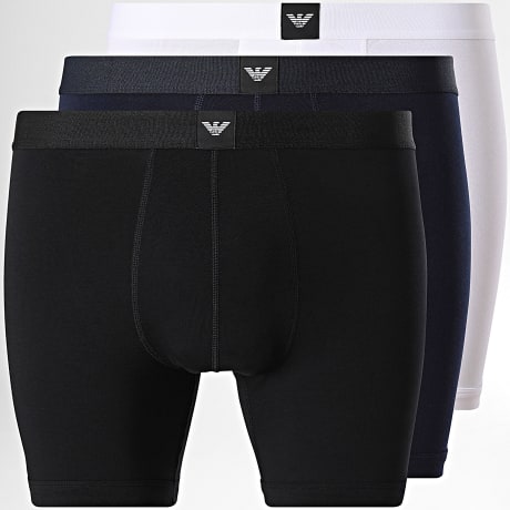 Emporio Armani - Pack de 3 Boxers EM006963 Negro Blanco Azul Marino