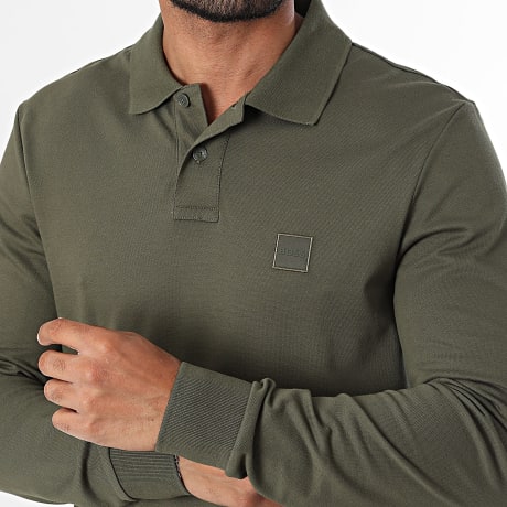 BOSS - Polo Manches Longues Passerby 50507704 Vert Kaki