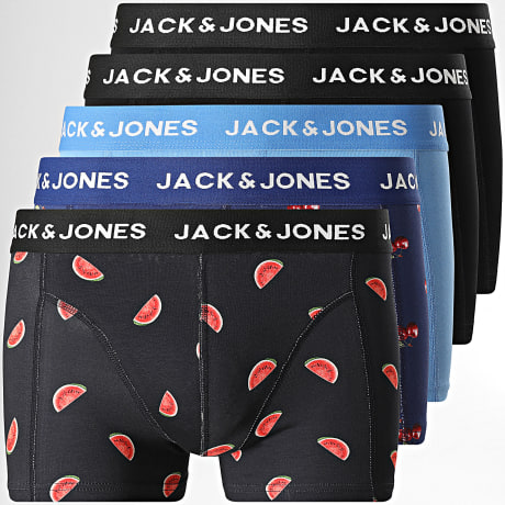 Jack And Jones - Pack de 5 Boxers Thor Fruit Negro Azul Claro Azul Marino