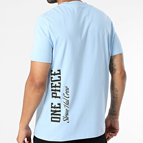 One Piece - Tee Shirt Oversize Vertical Bleu Clair