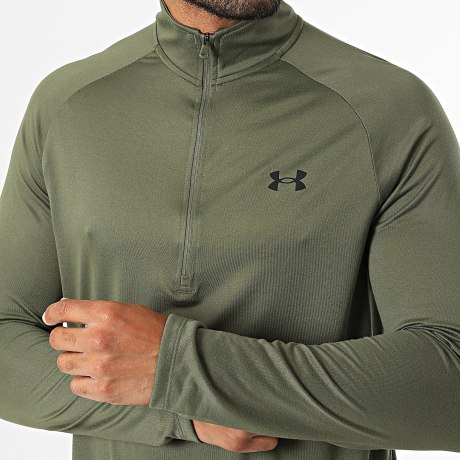 Under Armour - Tee Shirt Manches Longues Col Zippé Tech 2.0 1328495 Vert Kaki