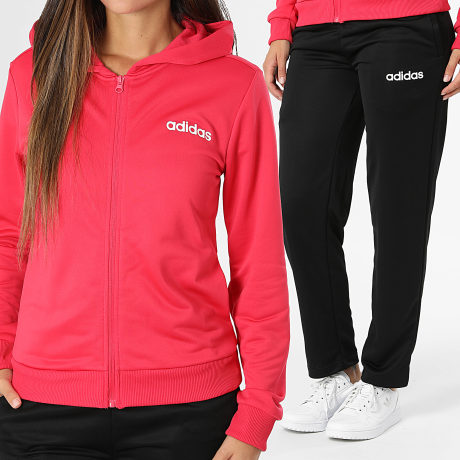 Adidas Sportswear - Ensemble De Survetement Femme Linear KZ2512 Rose Fuchsia Noir