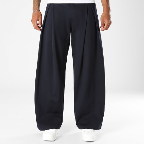 LBO - Hose Elegant Weit Mit Bügelfalten 2834 Marineblau