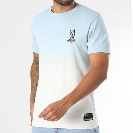Looney Tunes - Camiseta Patch Corazón Bugs Bunny Azul Claro Beige Degradado