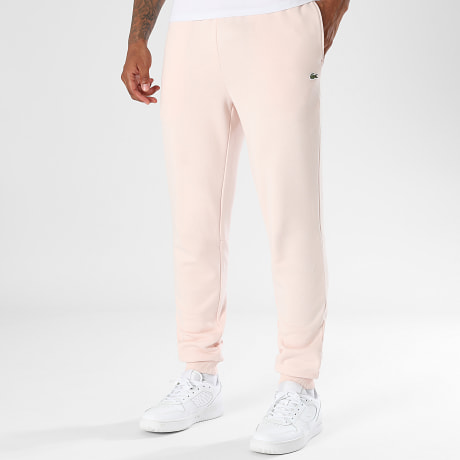 Lacoste - Pantalón chándal Logo Bordado Cocodrilo Rosa Claro
