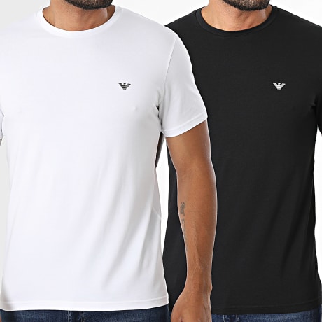 Emporio Armani - Pack de 2 Camisetas EM000391-AF25017 Blanco Negro