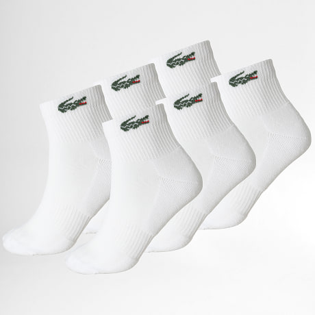 Lacoste - Pack de 6 pares de calcetines logo cocodrilo blanco