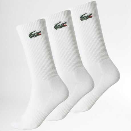 Lacoste - Pack aus 3 Paar Socken Logo Krokodil Weiß