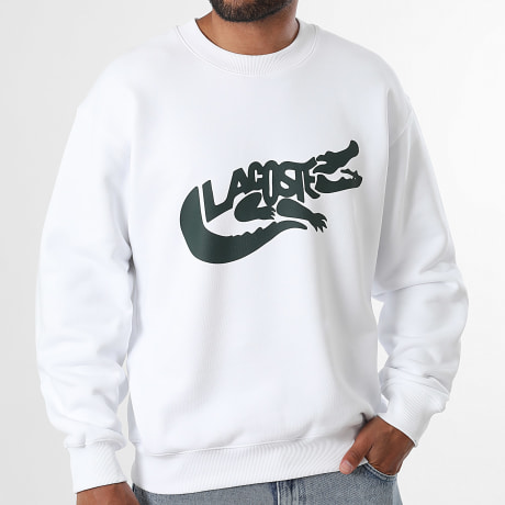 Lacoste - Hoodie Classic Fit Gedrukt Logo Wit