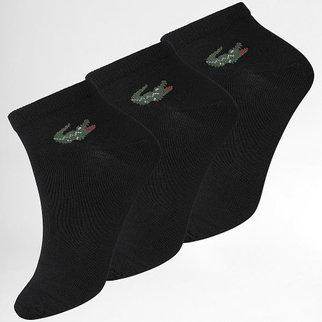 Lacoste - Pack de 3 Pares De Calcetines Logo Cocodrilo Negro