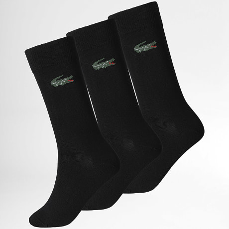 Lacoste - Pack de 3 Pares De Calcetines Logo Cocodrilo Negro