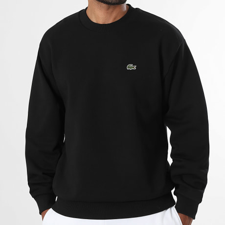 Lacoste - Sweat Crewneck Classic Fit Logo Brodé Crocodile Noir