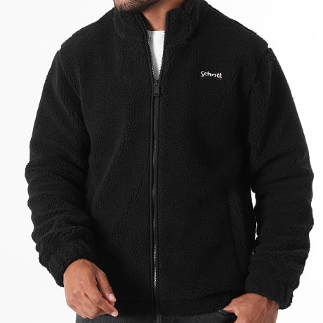 Schott NYC - Jass Sherpa Zippered SW Blizzard Zwart
