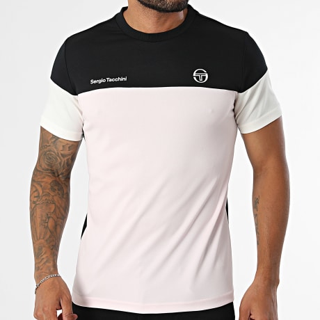 Sergio Tacchini - T-Shirt Prave 40845 Nero Rosa Chiaro
