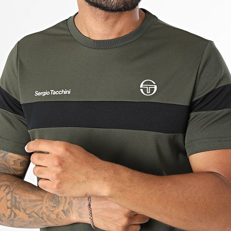 Sergio Tacchini - Tee Shirt Leone 41237 Vert Kaki Noir