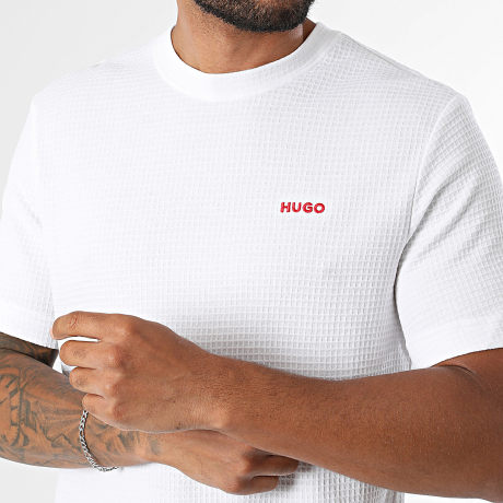 HUGO - Tee Shirt Texturé Austin 505320011 Blanc
