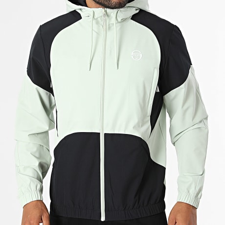 Sergio Tacchini - Veste Zippée A Capuche Grecale 41725 Vert Clair Noir